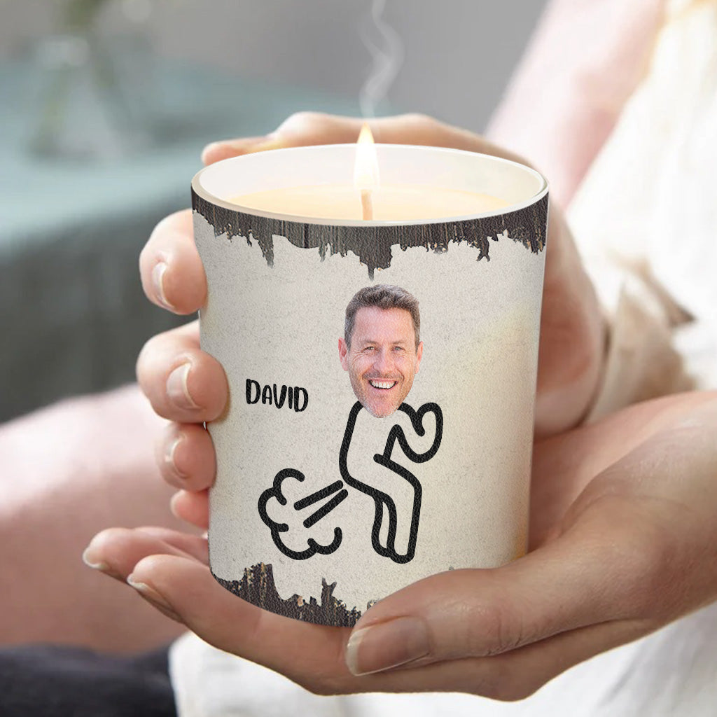 Extincteur de pets - Cadeau pour papa, grand-mère, grand-père, maman, oncle, tante, fils, fille, frère, sœur, petite-fille, petit-fils, mari, femme, petit ami, petite amie, ami - Bougie personnalisée avec couvercle en bois