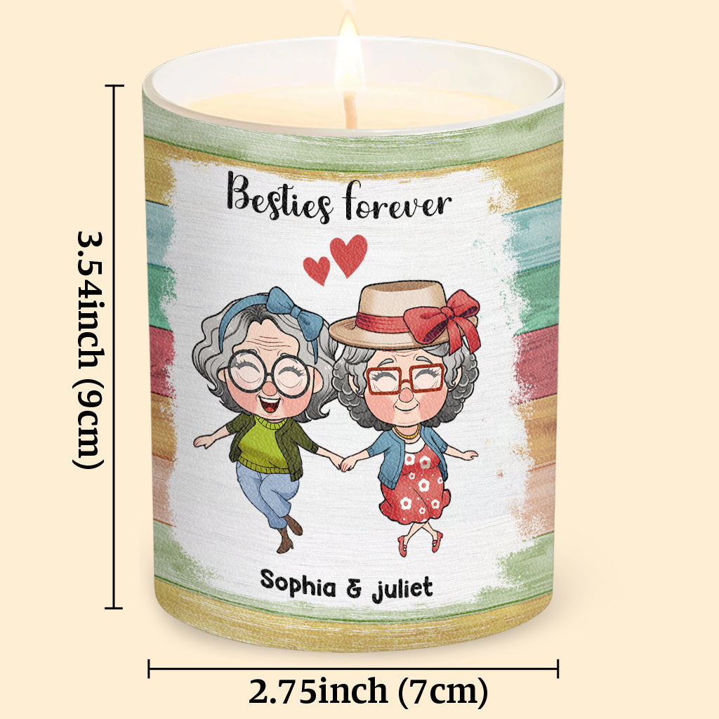 We'll Be Friends Until We're Old - Personalized Bestie Candle With Wooden Lid