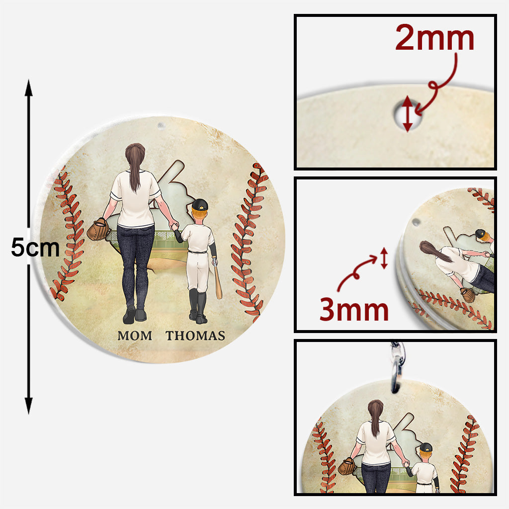 Behind Every Baseball Player - Personalized Baseball Keychain