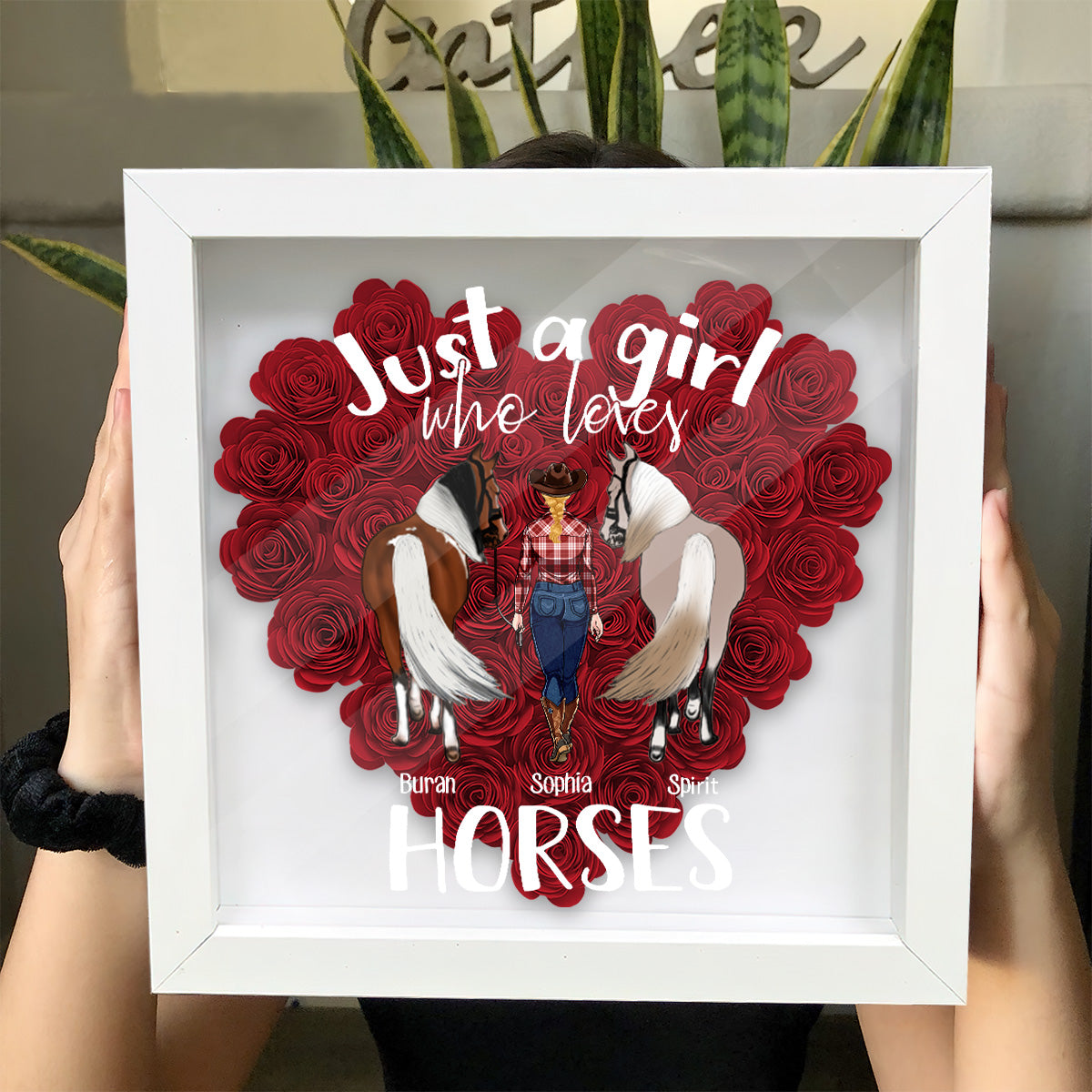 Juste une fille qui aime les chevaux - Boîte à fleurs personnalisée avec motif cheval