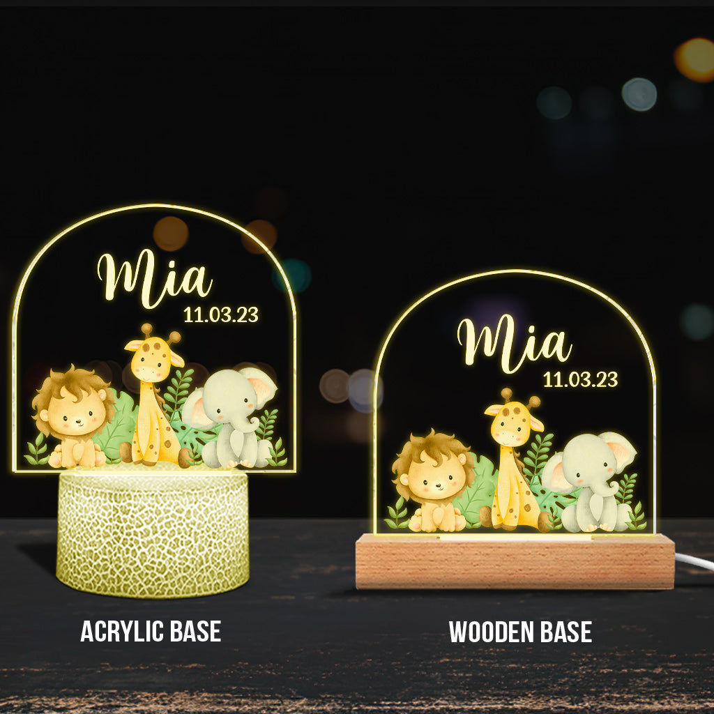 Cadeau de naissance - Plaque lumineuse personnalisée en forme d'enfant