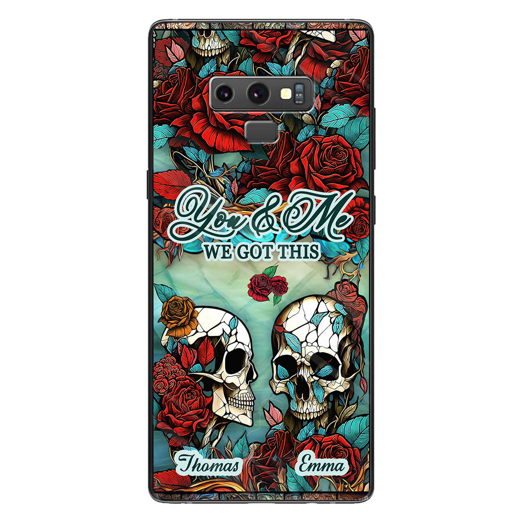 Couple de crânes - Cadeau crâne pour mari, femme, petit ami, petite amie - Coque de téléphone personnalisée