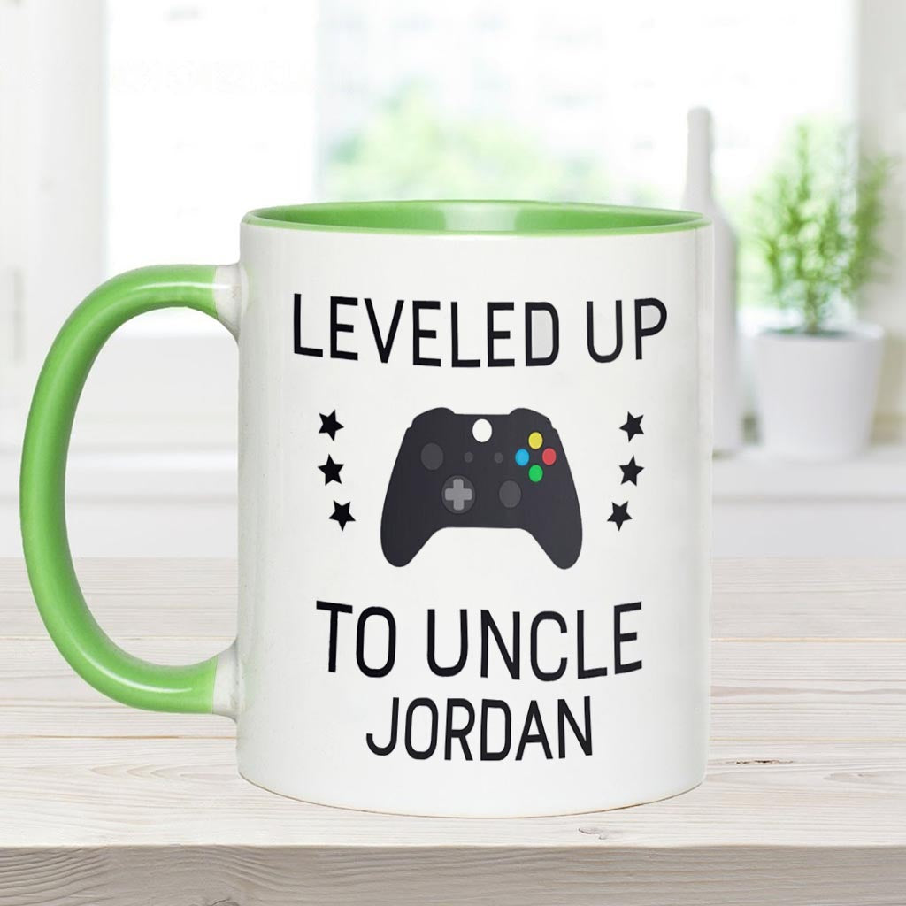 Leveled Up To Uncle - Personalized Uncle Accent Mug
