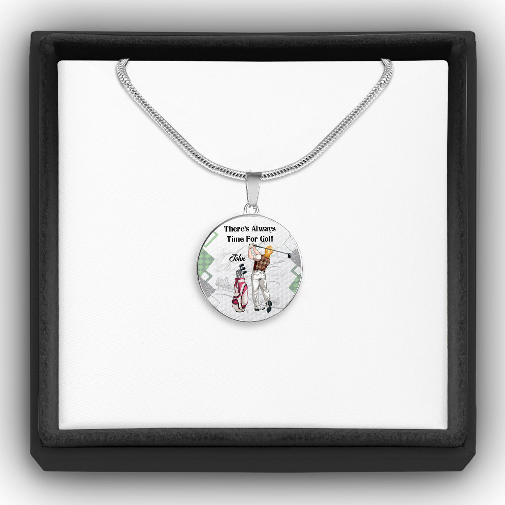 Il y a toujours du temps pour le golf - Collier pendentif personnalisé sur le thème du golf