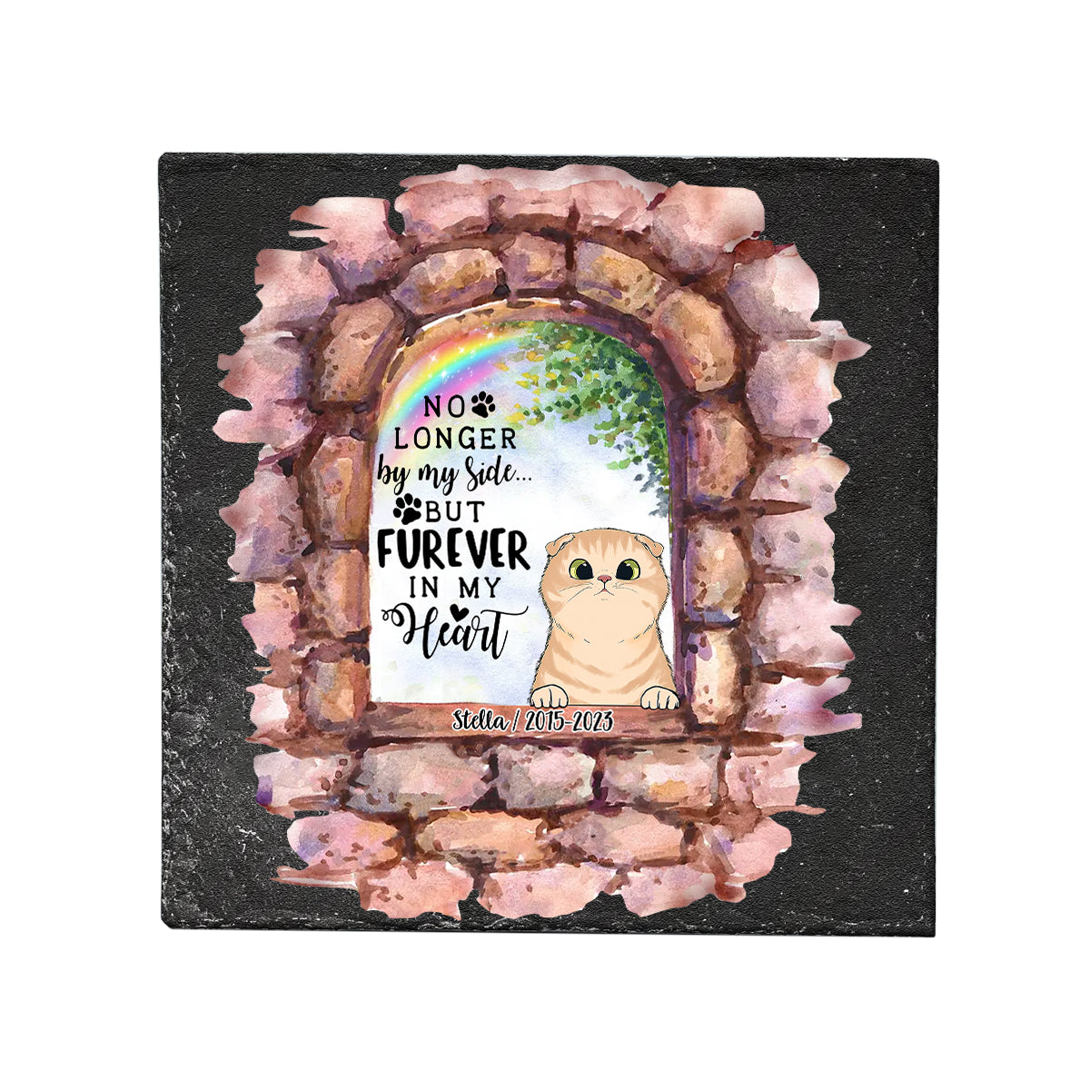 No Longer By My Side - Personalized Dog Square Shaped Stone