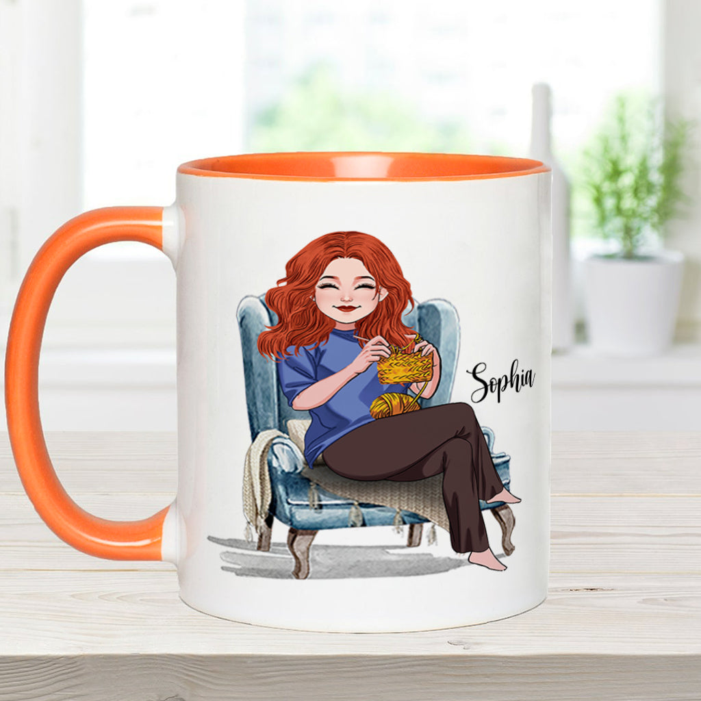 Je suis crocheteuse à mes heures perdues - Mug personnalisé à motif crochet