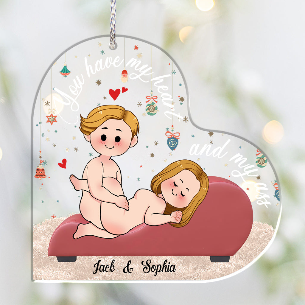 Merci pour tous les orgasmes - Ornement transparent personnalisé pour couple