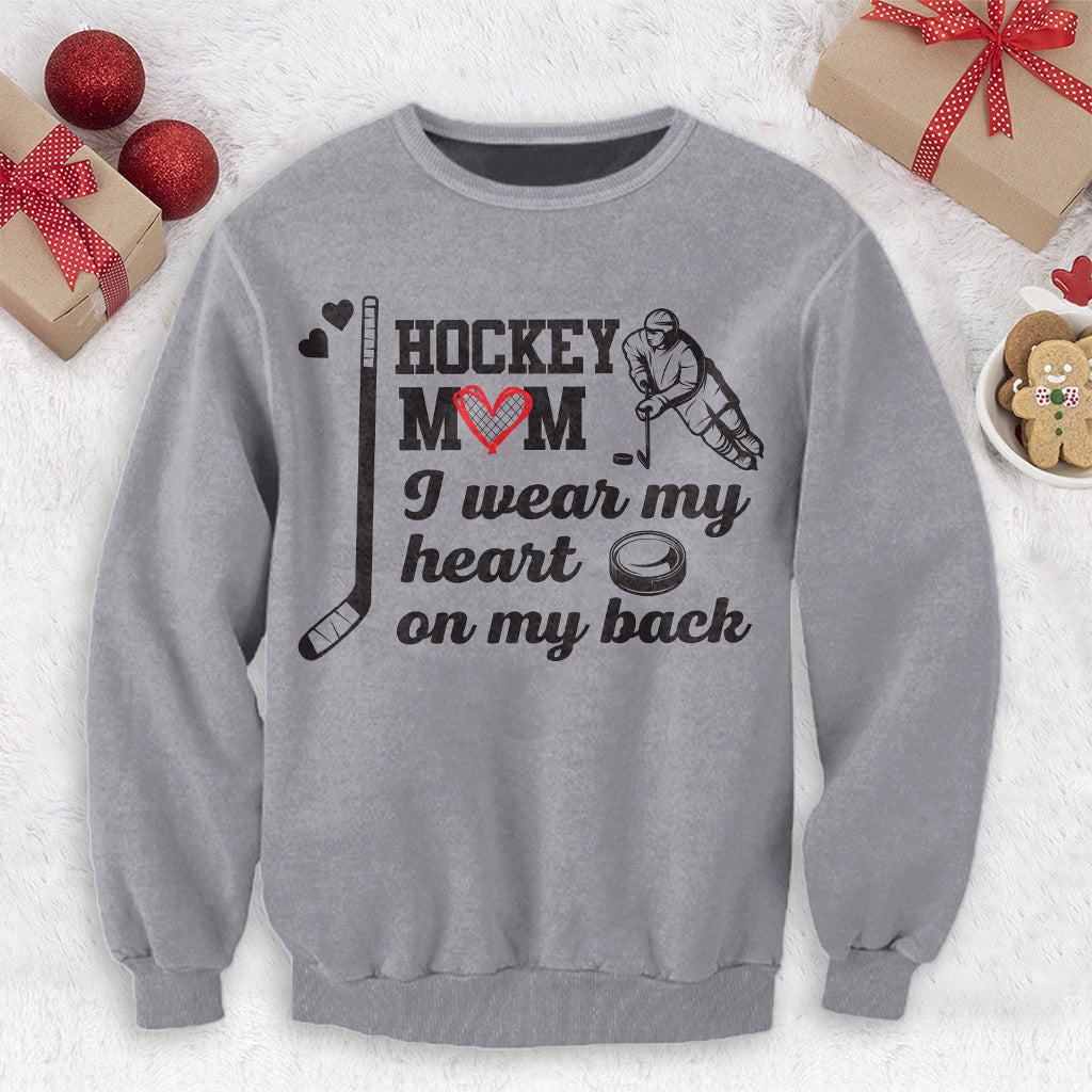 Maman de hockey - Pull moche de hockey personnalisé