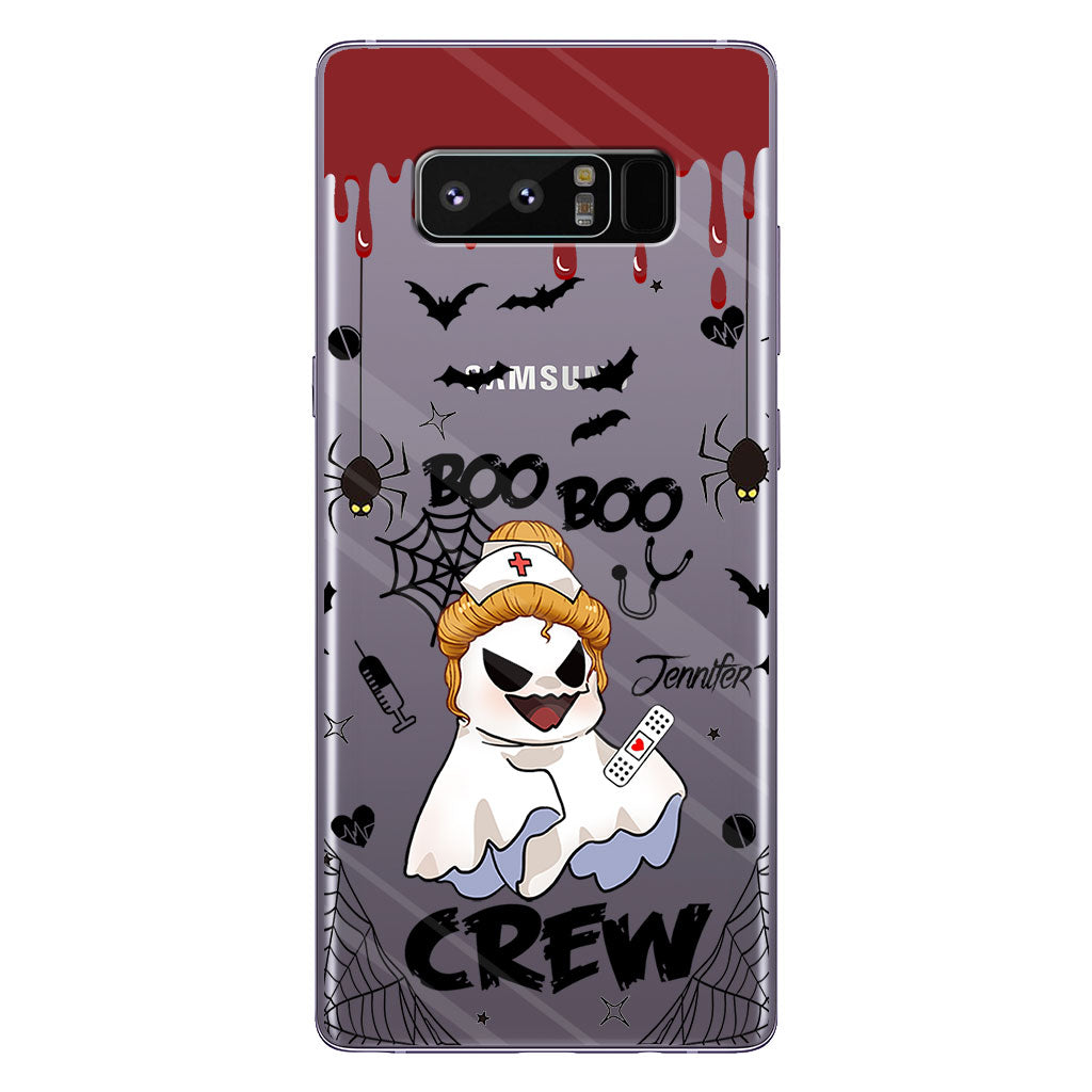 Boo Boo Crew - Étui de téléphone transparent personnalisé pour infirmière