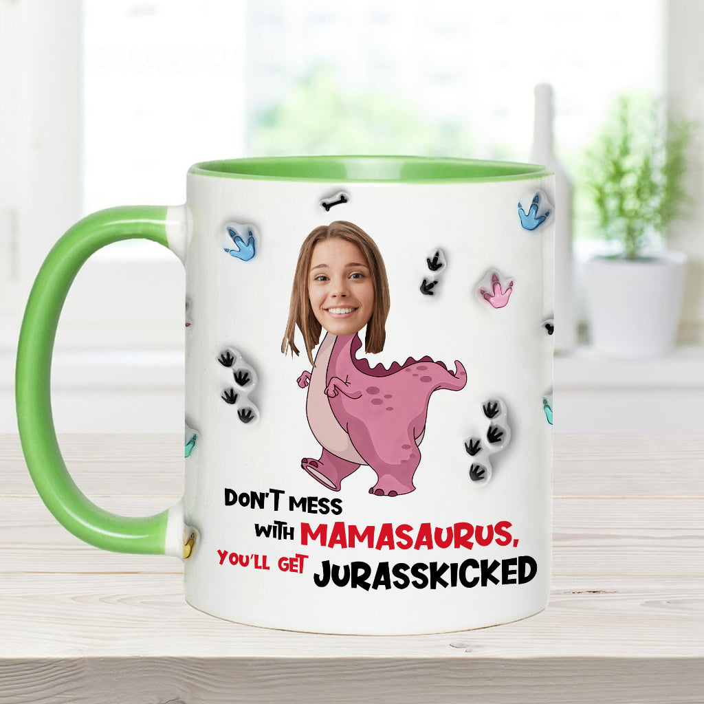 Ne vous frottez pas à Mamasaurus Jurasskicked - Mug personnalisé pour maman