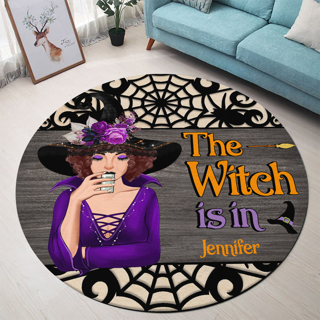 The Witch Is In - Personalized Witch Round Rug