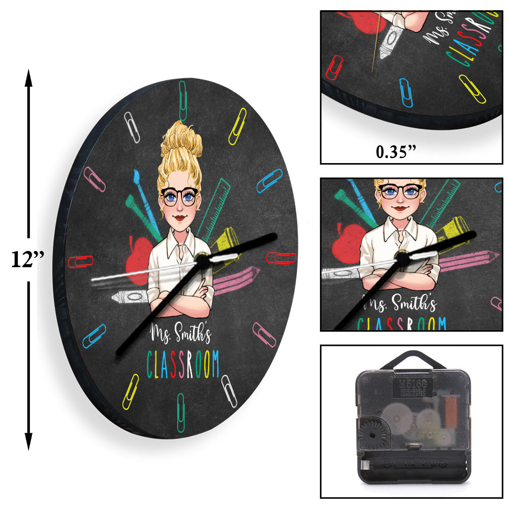 Teacher's Classroom - Personalized Teacher Wall Clock