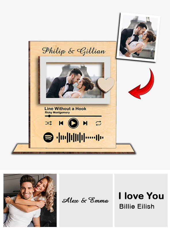 Notre chanson - Couple personnalisé - Grand lit autoportant à 3 niveaux