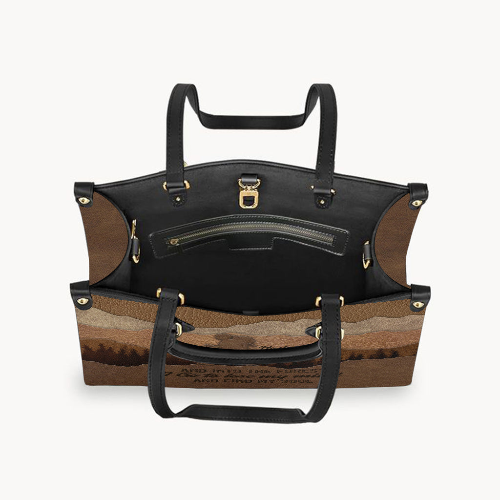Et je m'enfonce dans la forêt - Sac à main de randonnée personnalisé en cuir
