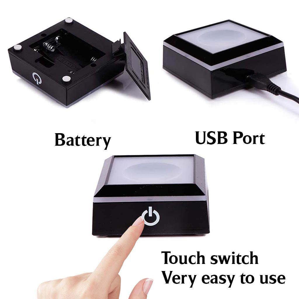 Lampe en cristal 3D en forme de cœur avec gravure laser personnalisée pour enfant