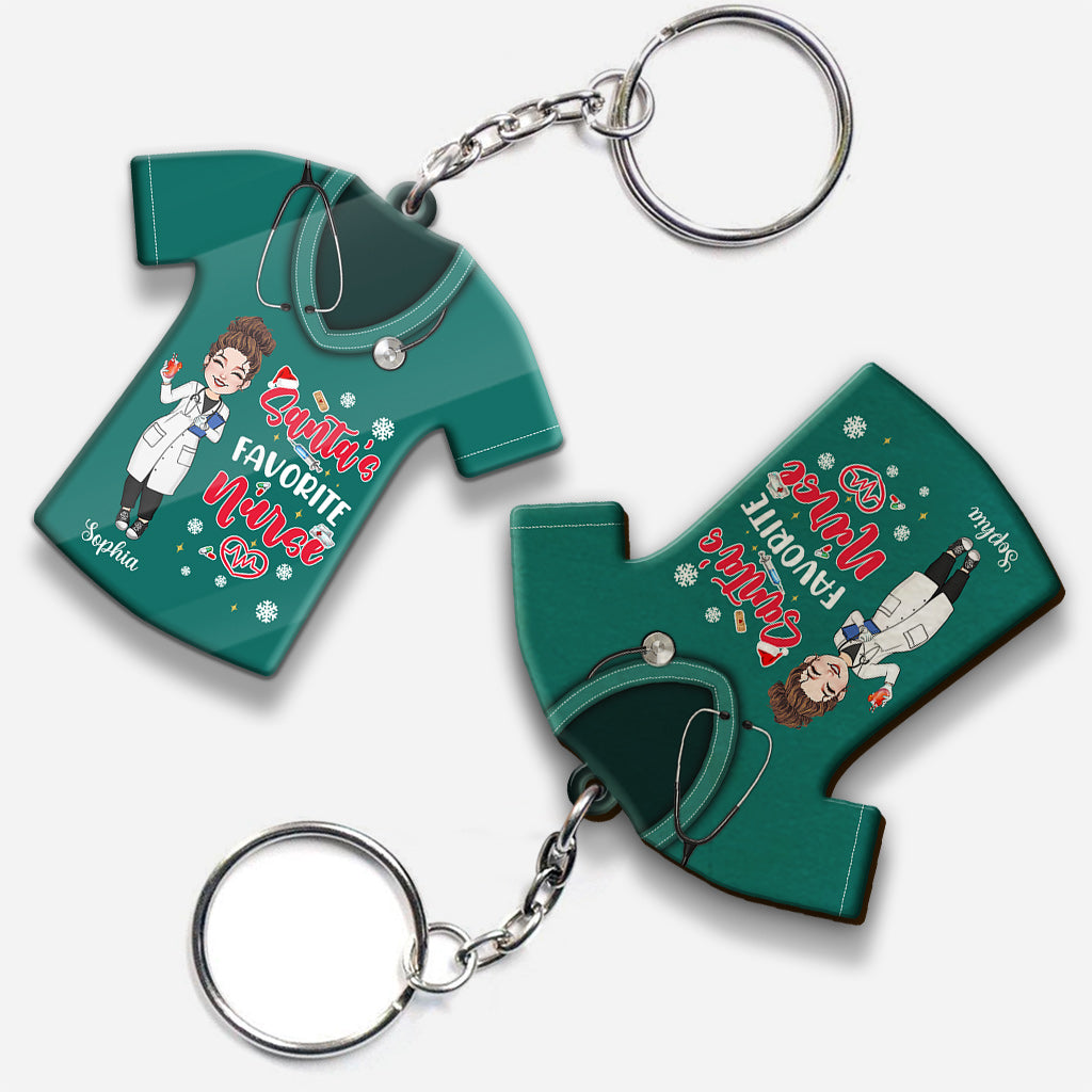 L'infirmière préférée du Père Noël - Porte-clés infirmière personnalisé