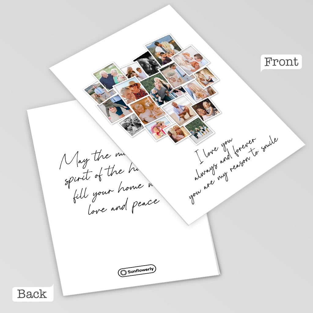 Any Message Heart Photo Upload - Personalized Greeting Card