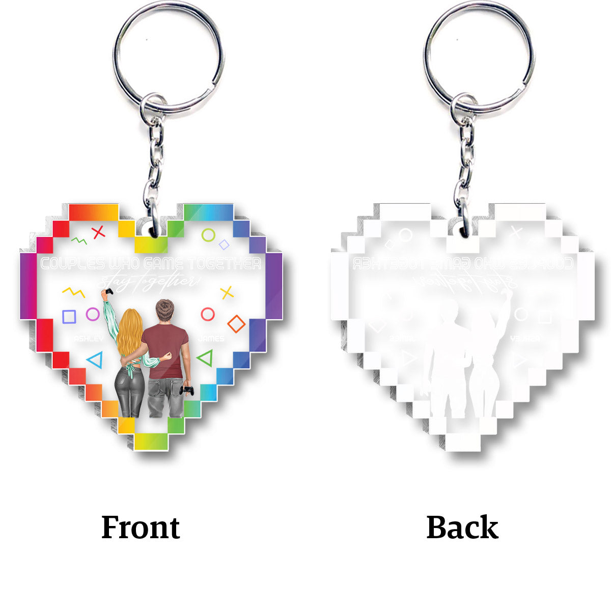 Les couples qui jouent ensemble restent ensemble - Porte-clés de jeu vidéo personnalisé