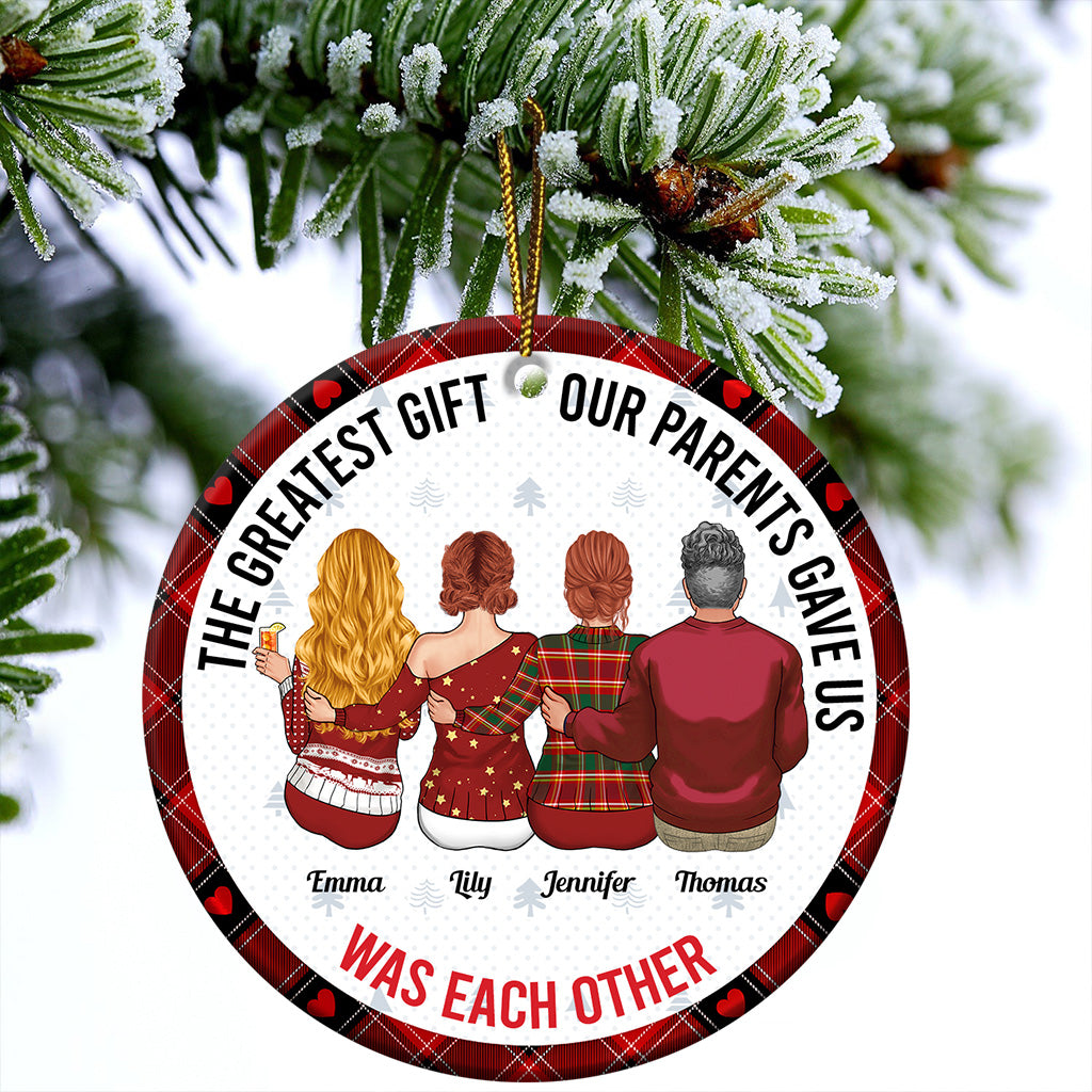Le plus beau cadeau que nos parents nous aient fait - Ornement personnalisé pour frères et sœurs