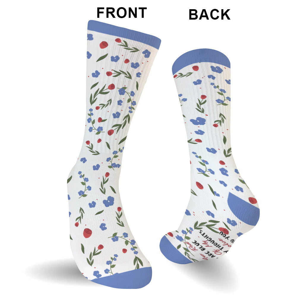 Les roses sont rouges - Chaussettes personnalisées pour couples