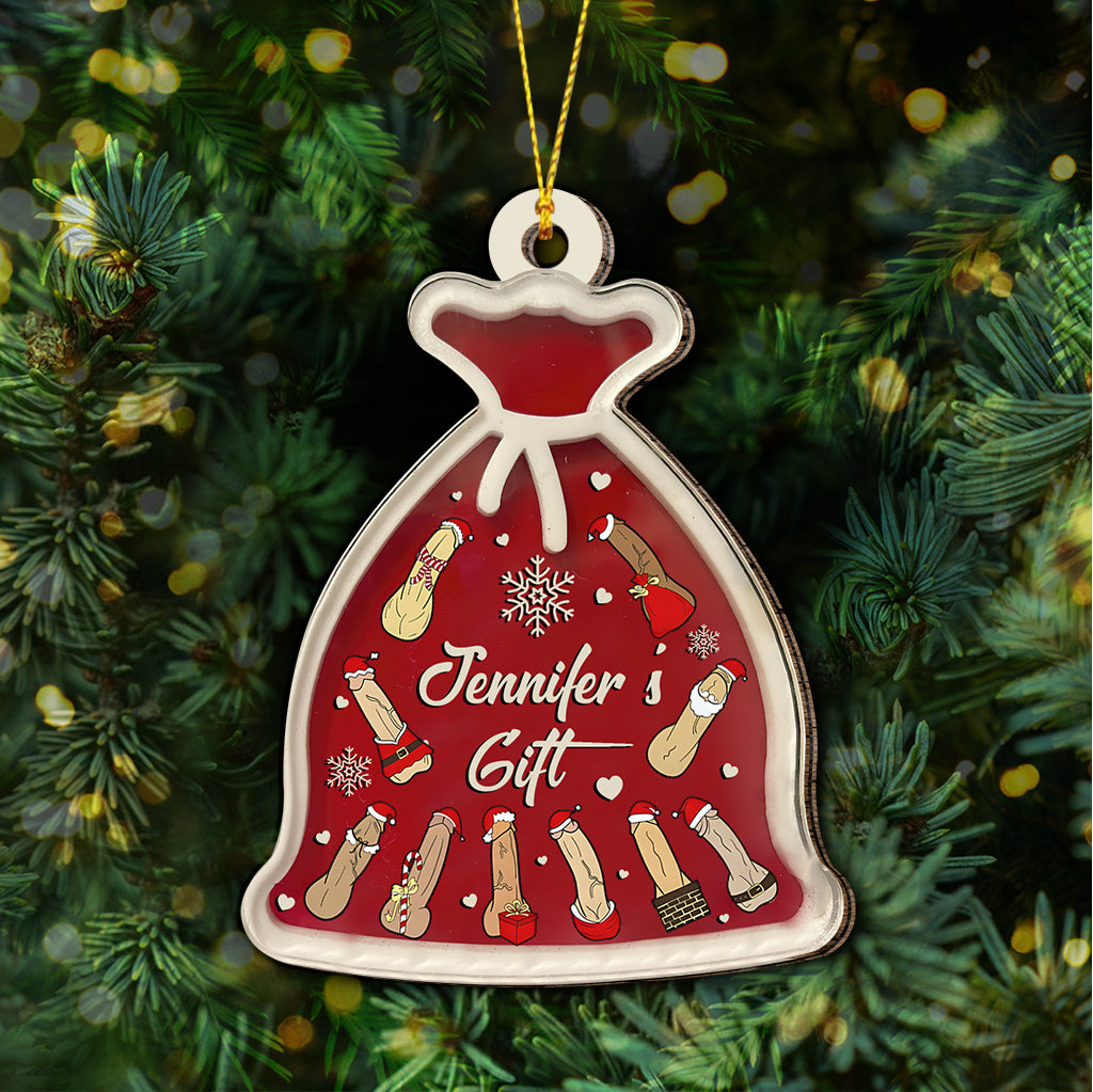 Sac du Père Noël - Ornement personnalisé pour couple