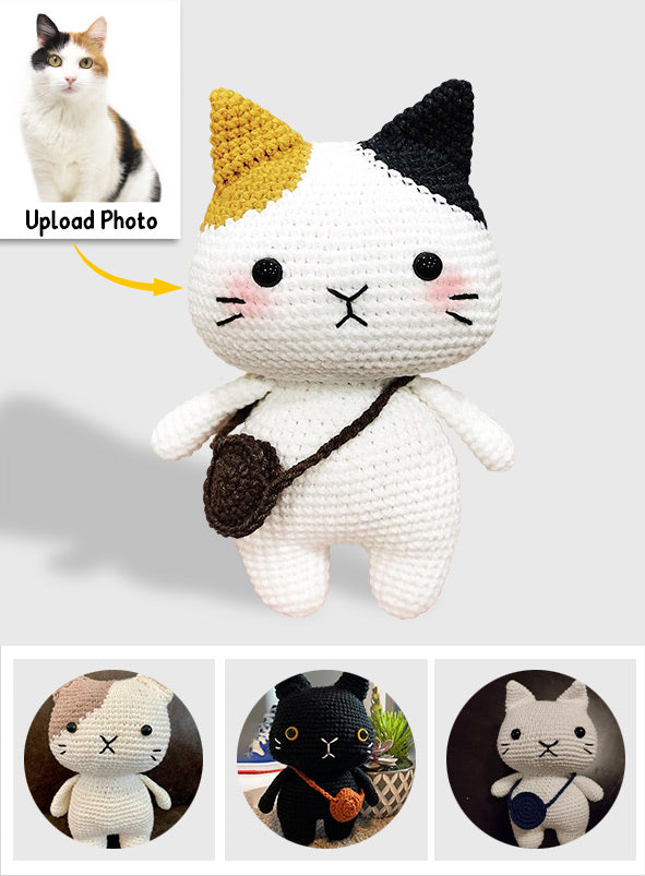 Chat amigurumi au crochet - Cadeau pour les amoureux des chats - Poupée tricotée à la main personnalisée