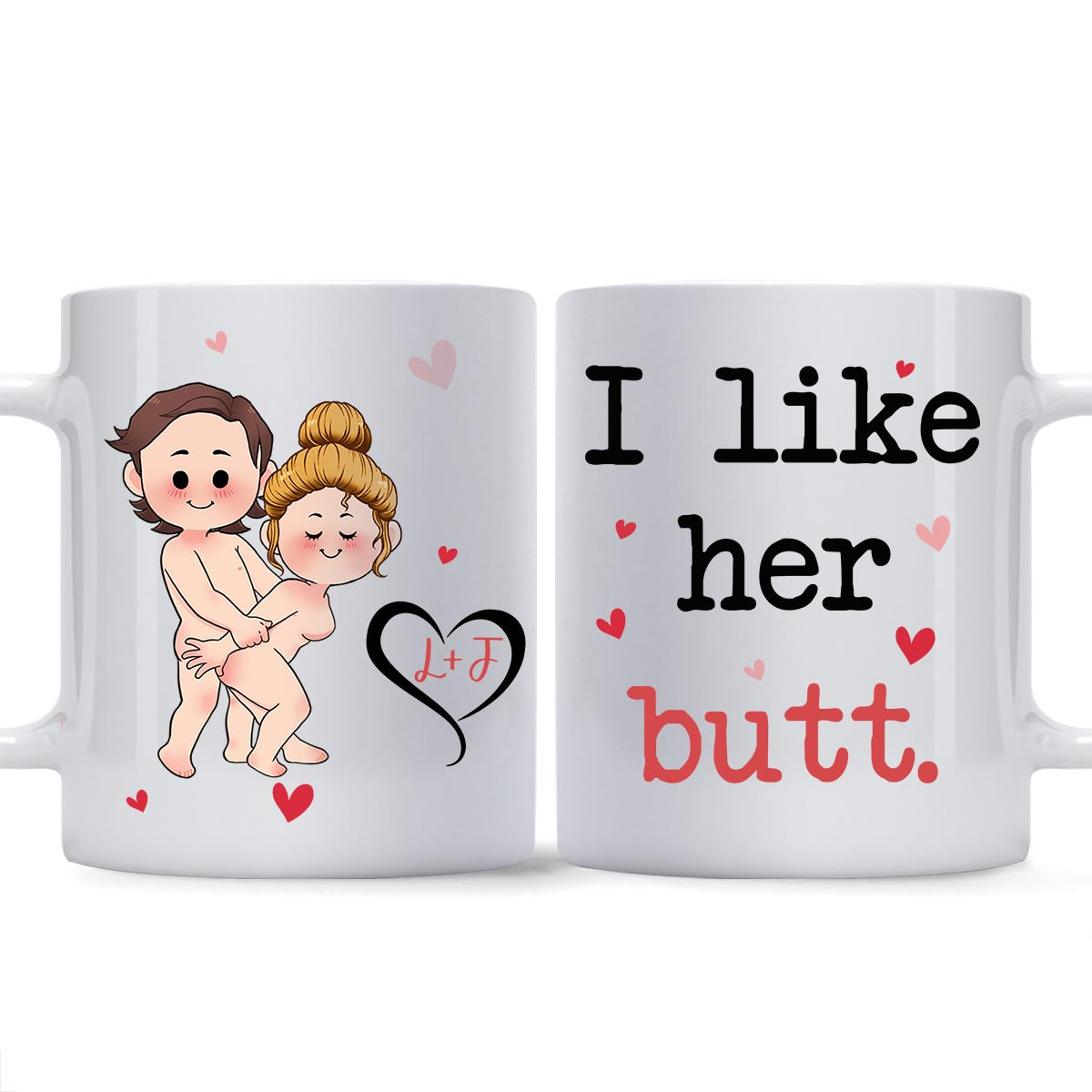 J'aime sa barbe, j'aime ses fesses - Mug personnalisé pour couple