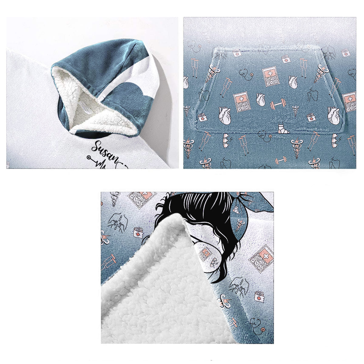 Veste d'infirmière - Couverture d'infirmière personnalisée à capuche