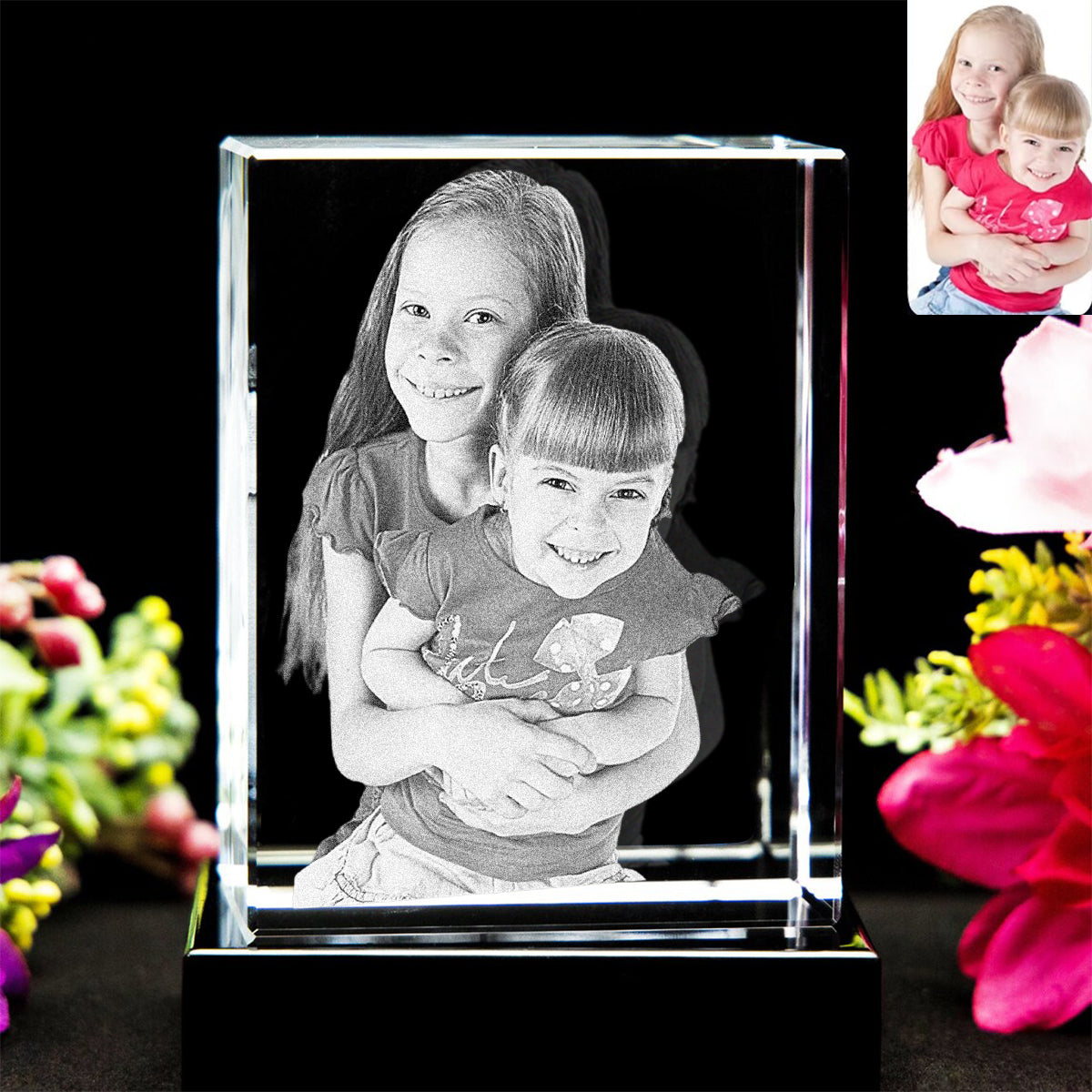 We Have Each Others - Sibling gift for step brother, sister - Personalized Laser Engraving 3D Cuboid Shaped Crystal Lamp