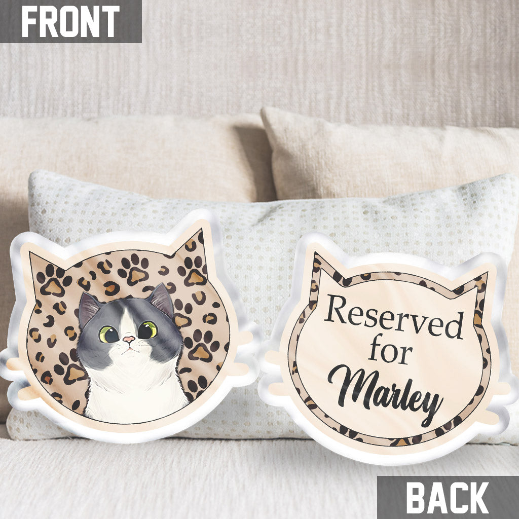 Réservé au chat - Coussin personnalisé en forme de chat