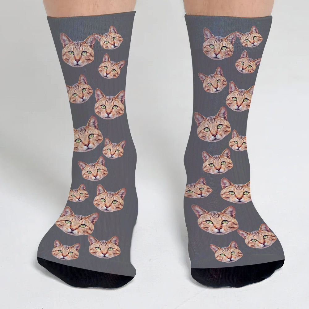 Chaussettes personnalisées pour chat - Face personnalisée