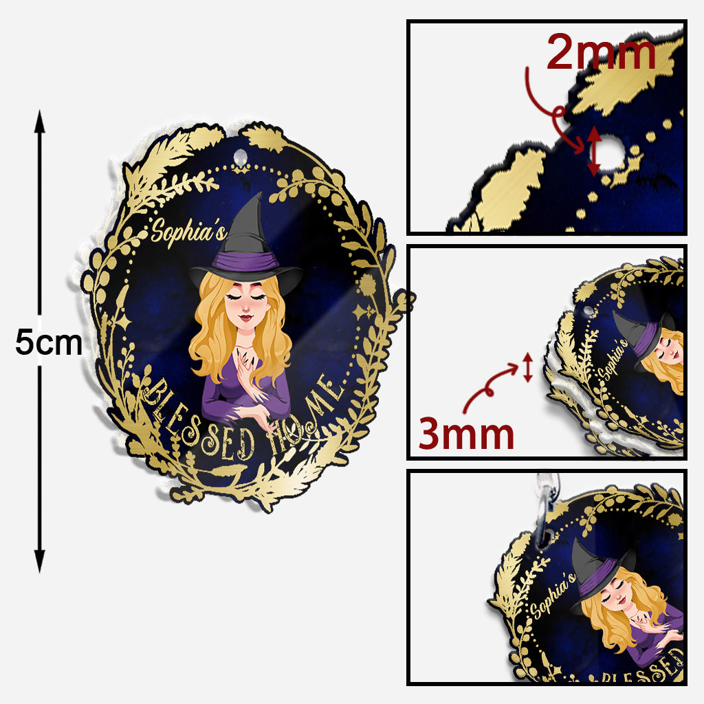 Blessed Home - Personalized Witch Keychain