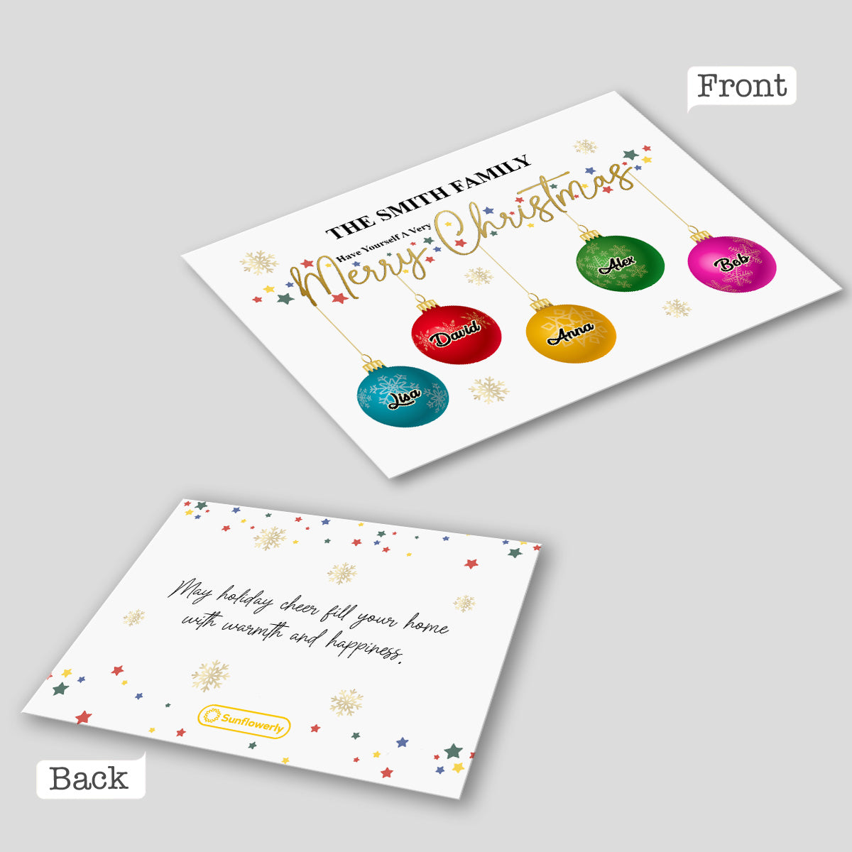 Carte de Noël familiale - Carte de vœux familiale personnalisée