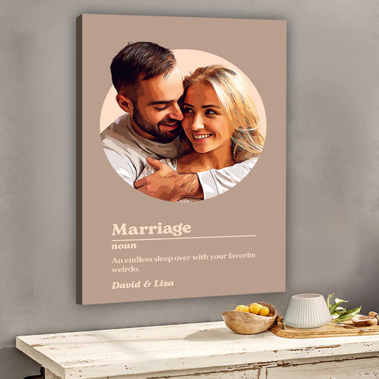 Définition du portrait de mariage - Toile et affiche personnalisées pour mari et femme
