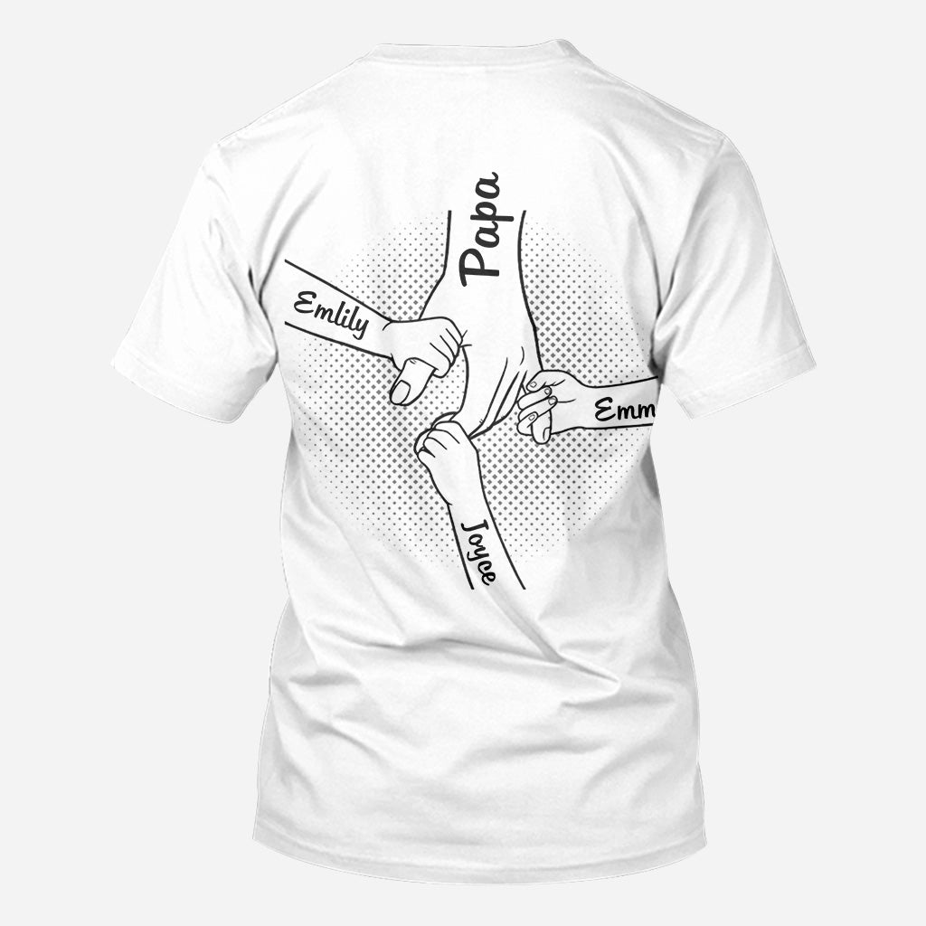 Main dans la main, je te protégerai toujours - T-shirt personnalisé pour toute la famille