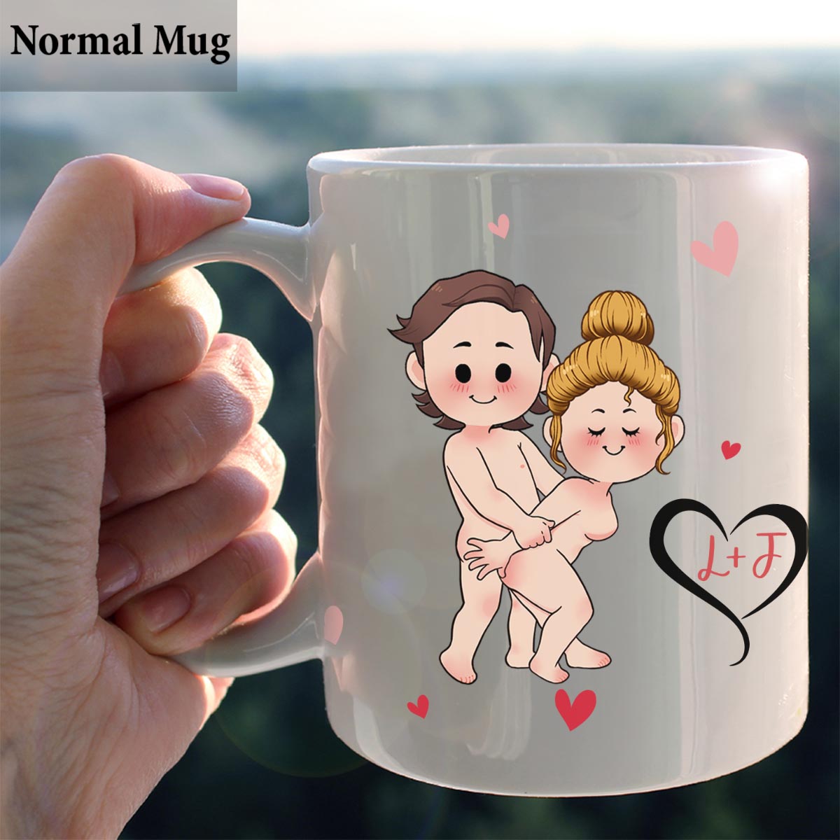 J'aime sa barbe, j'aime ses fesses - Mug personnalisé pour couple