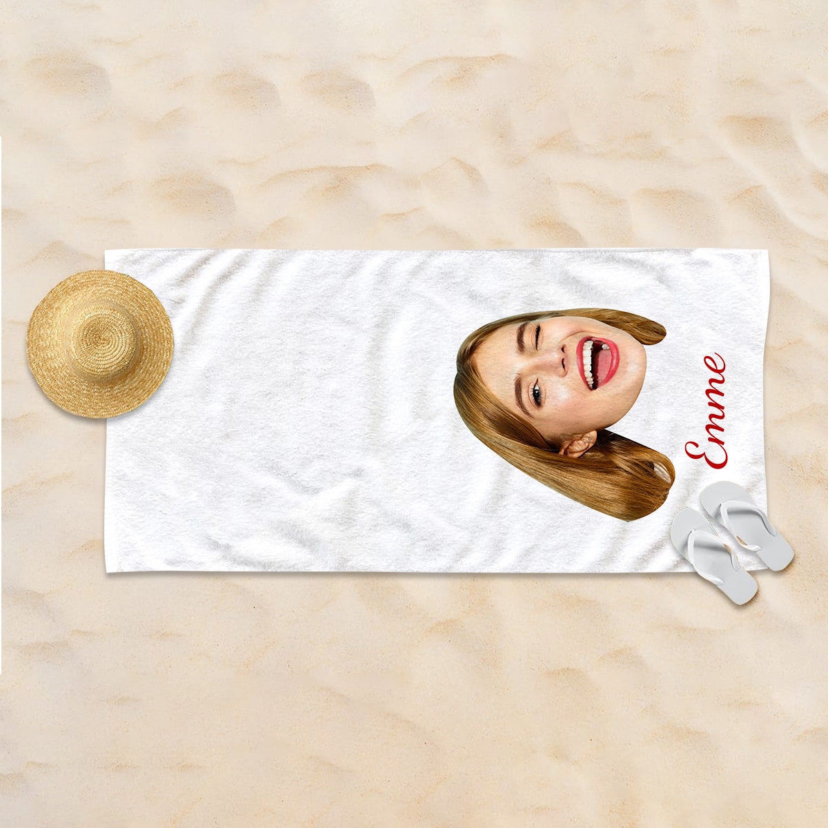 Serviette de plage personnalisée à motif amusant