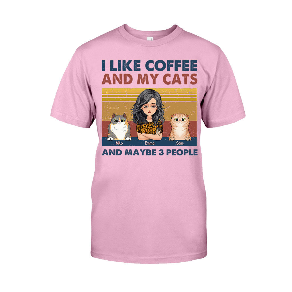 J'aime le café et mon chien - Cadeau pour amoureux des chats - T-shirt et sweat à capuche personnalisés