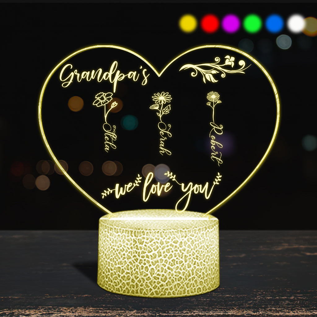 Le Jardin de Maman - Cadeau pour grand-mère, maman, tante, grand-père - Plaque lumineuse personnalisée