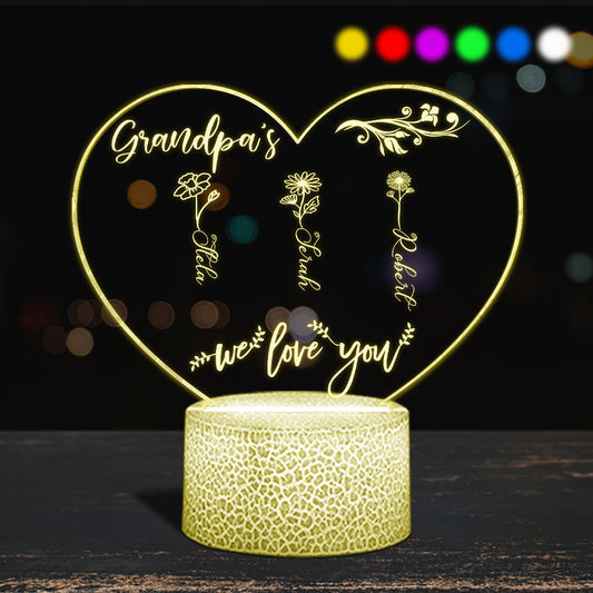 Le Jardin de Maman - Cadeau pour grand-mère, maman, tante, grand-père - Plaque lumineuse personnalisée