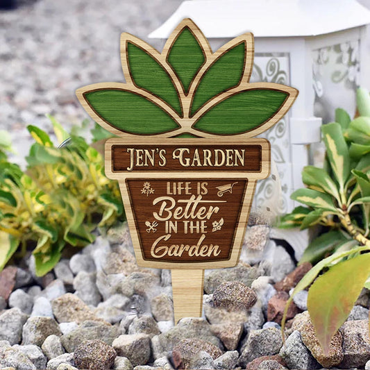 Attention, la folle aux plantes habite ici ! - Plaque de jardinage personnalisée en acrylique