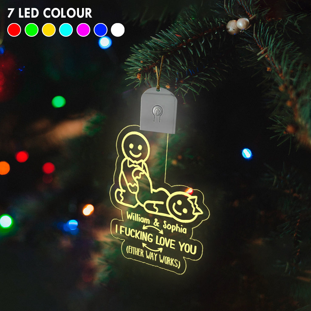 I Love You Naughty Ginger Bread - gift for wife, husband, boyfriend, girlfriend - Personalized Shaped Led Acrylic Ornament
