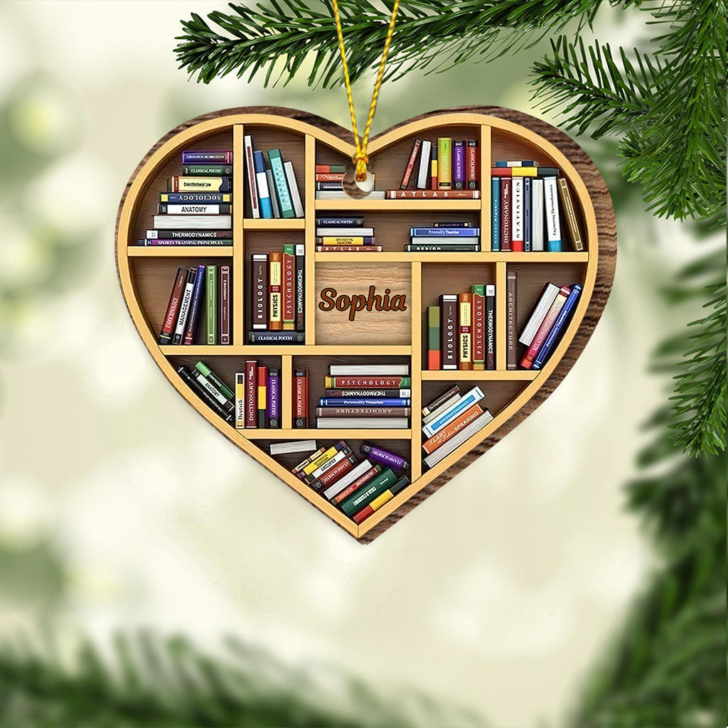 Bookshelf Heart - Personalized Book Ornament