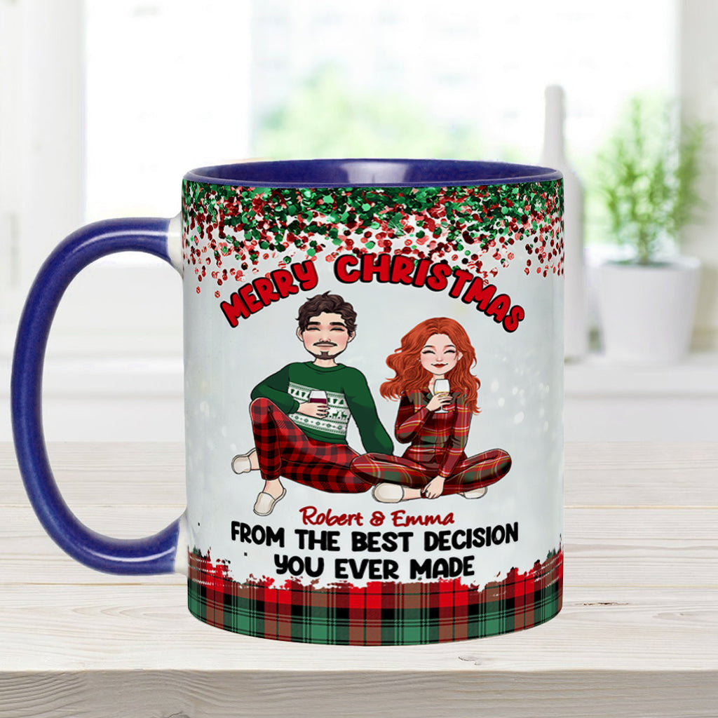 Joyeux Noël de la part de la meilleure décision que vous ayez jamais prise - Mug personnalisé pour couple