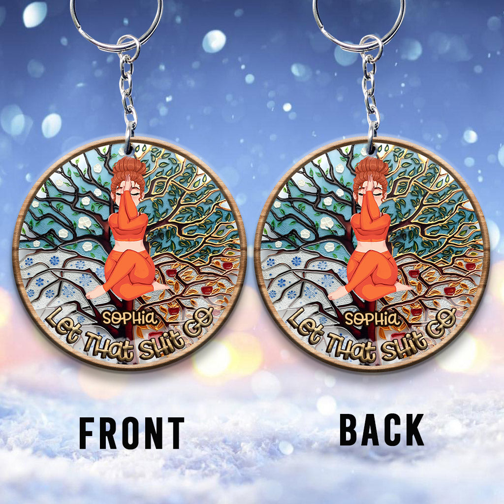 Lâchez prise - Porte-clés de yoga personnalisé