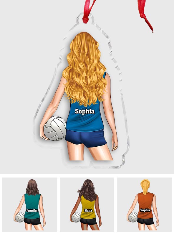 Juste une fille qui aime le volley-ball - Ornement transparent personnalisé sur le thème du volley-ball
