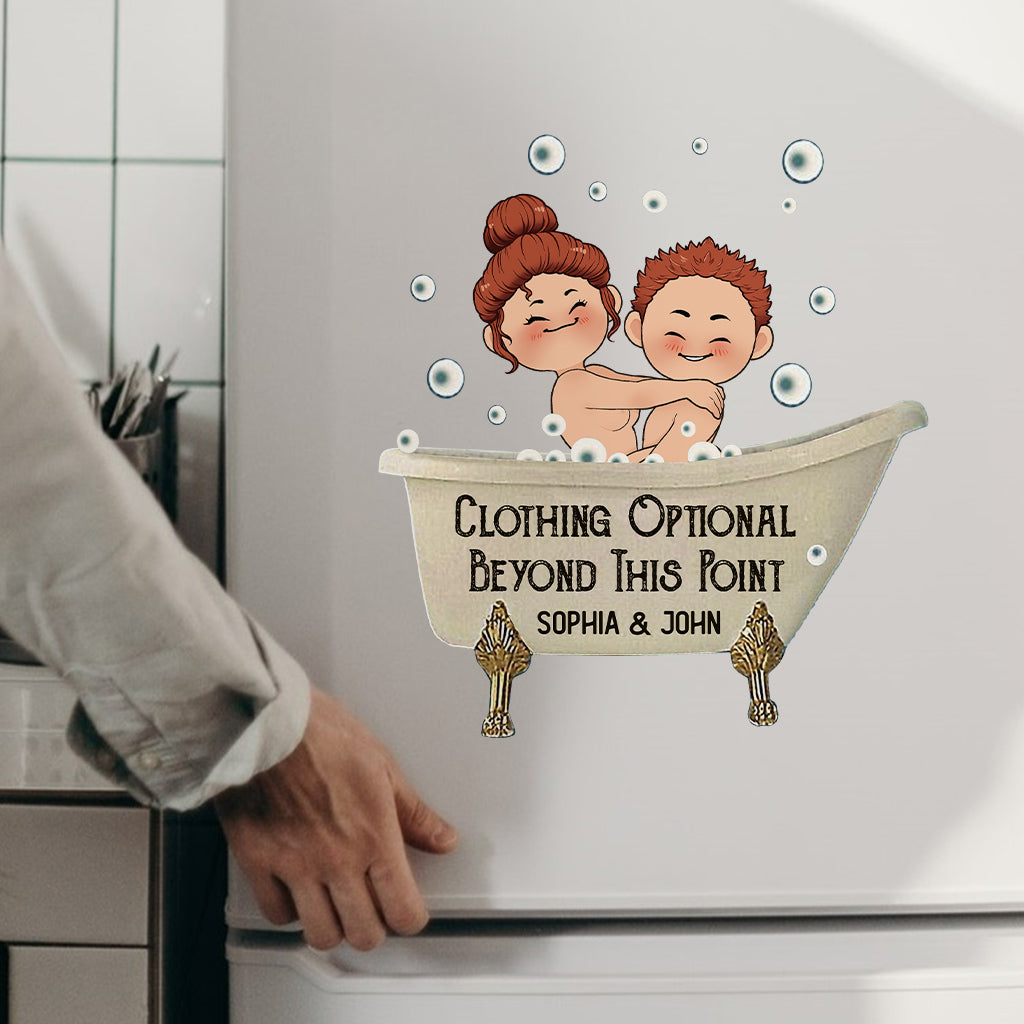 Vêtements facultatifs à partir de ce point - Autocollant personnalisé pour couple découpé à l'emporte-pièce