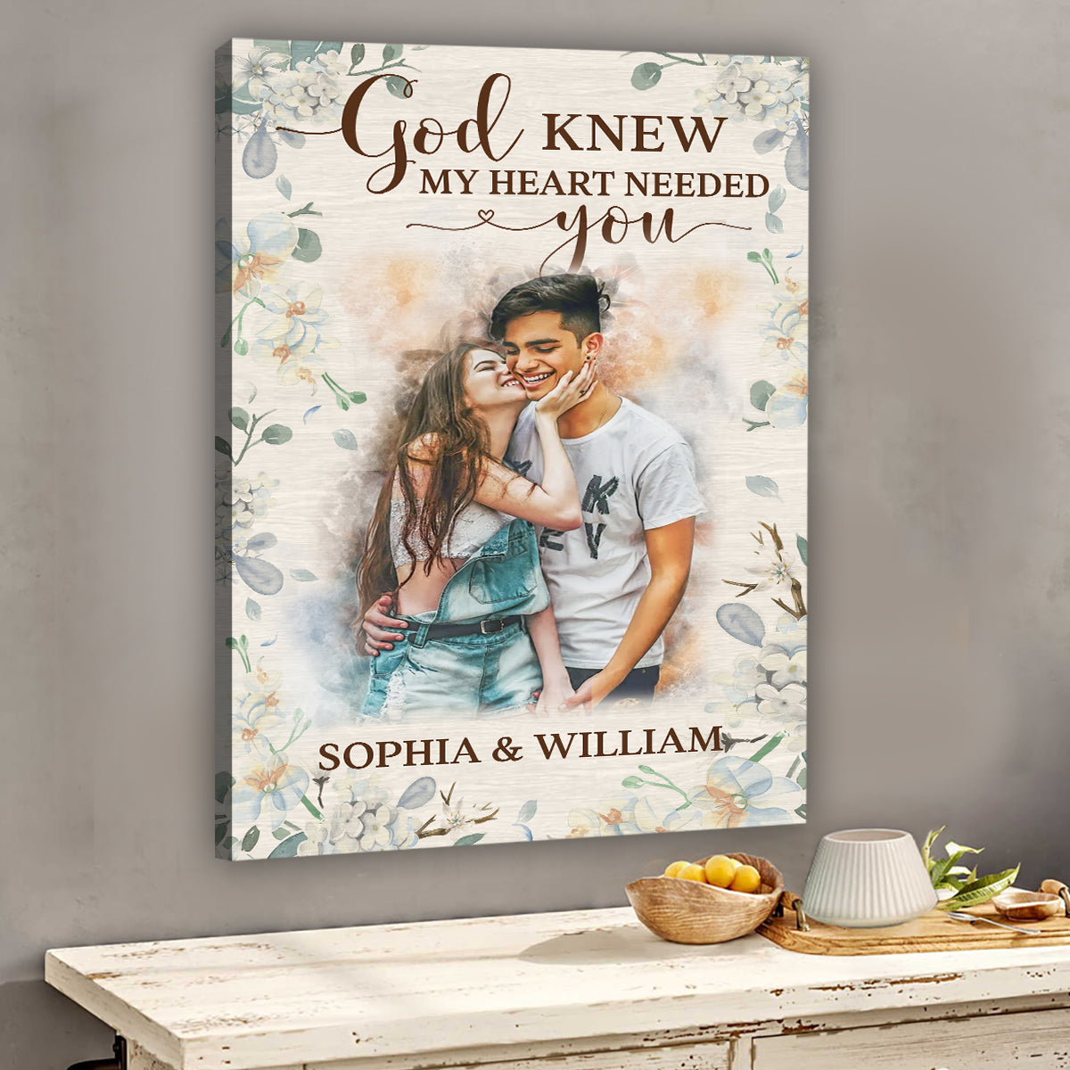 Couple aquarelle - Toile et affiche personnalisées pour couple
