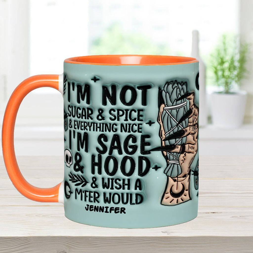Je ne suis pas du sucre et des épices - Mug personnalisé à accent sorcière
