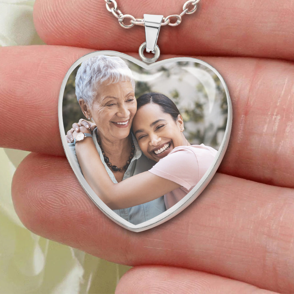 Merci maman - Cadeau pour maman, grand-mère, épouse, petite amie, fille - Collier pendentif cœur personnalisé